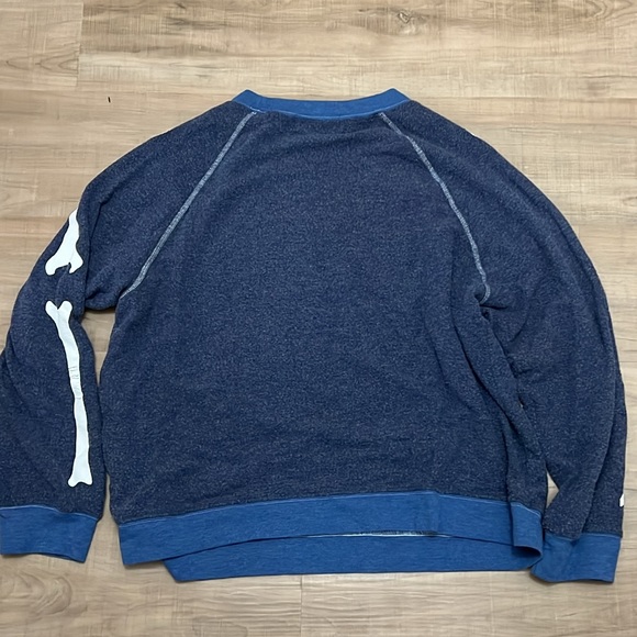 Wildfox Navy Blue Inside Out Skelton Skull Soft Fleece Retro Jumper Sweater - Picture 7 of 10